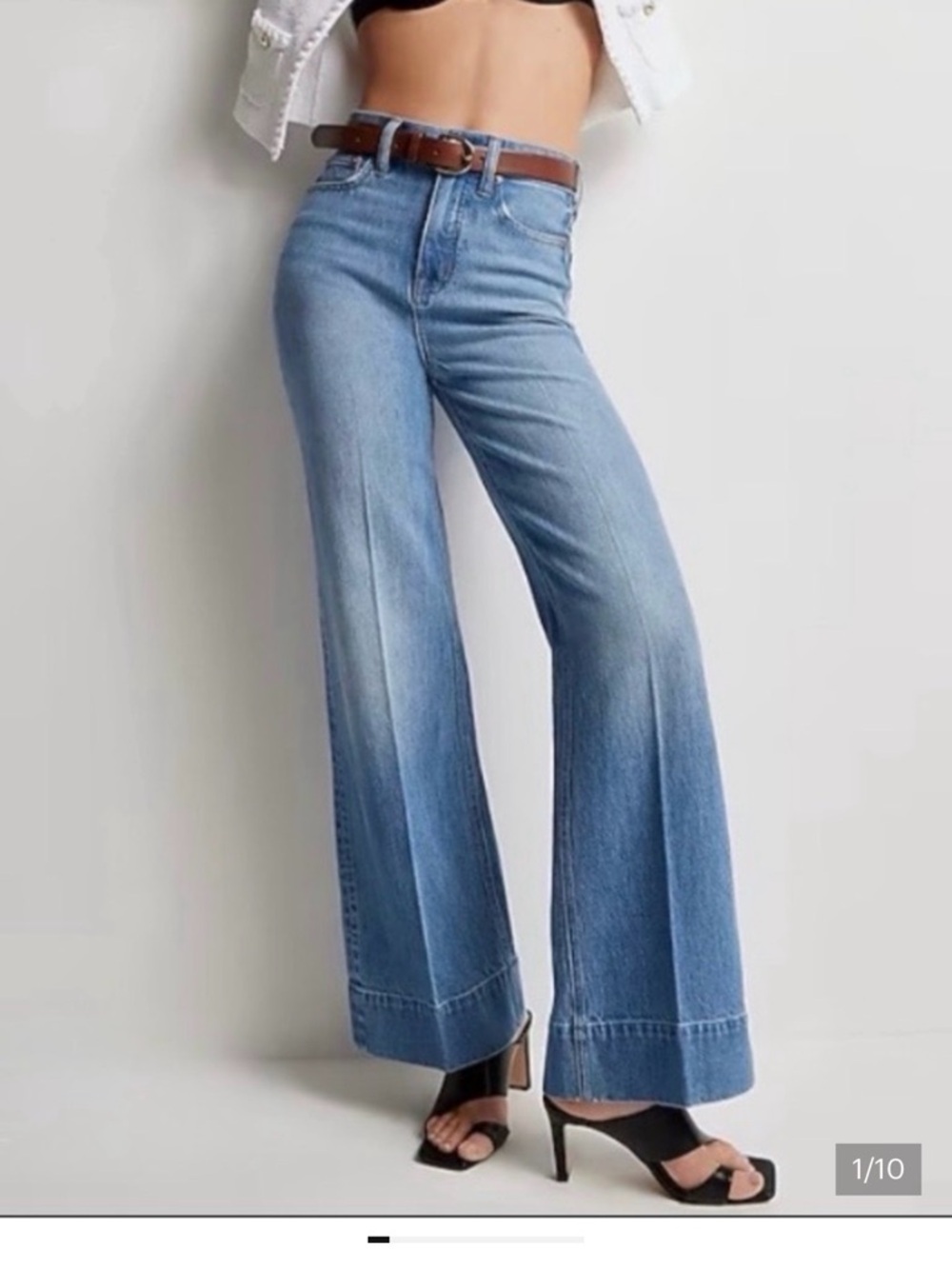 J. Crew Trouser High-Waisted  Light Blue Wide Leg Jeans - Picture 4 of 6